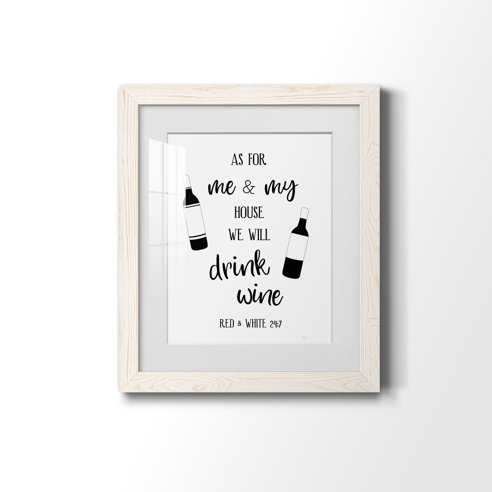Drink Wine - Premium Framed Print - Distressed Barnwood Frame - Ready to Hang