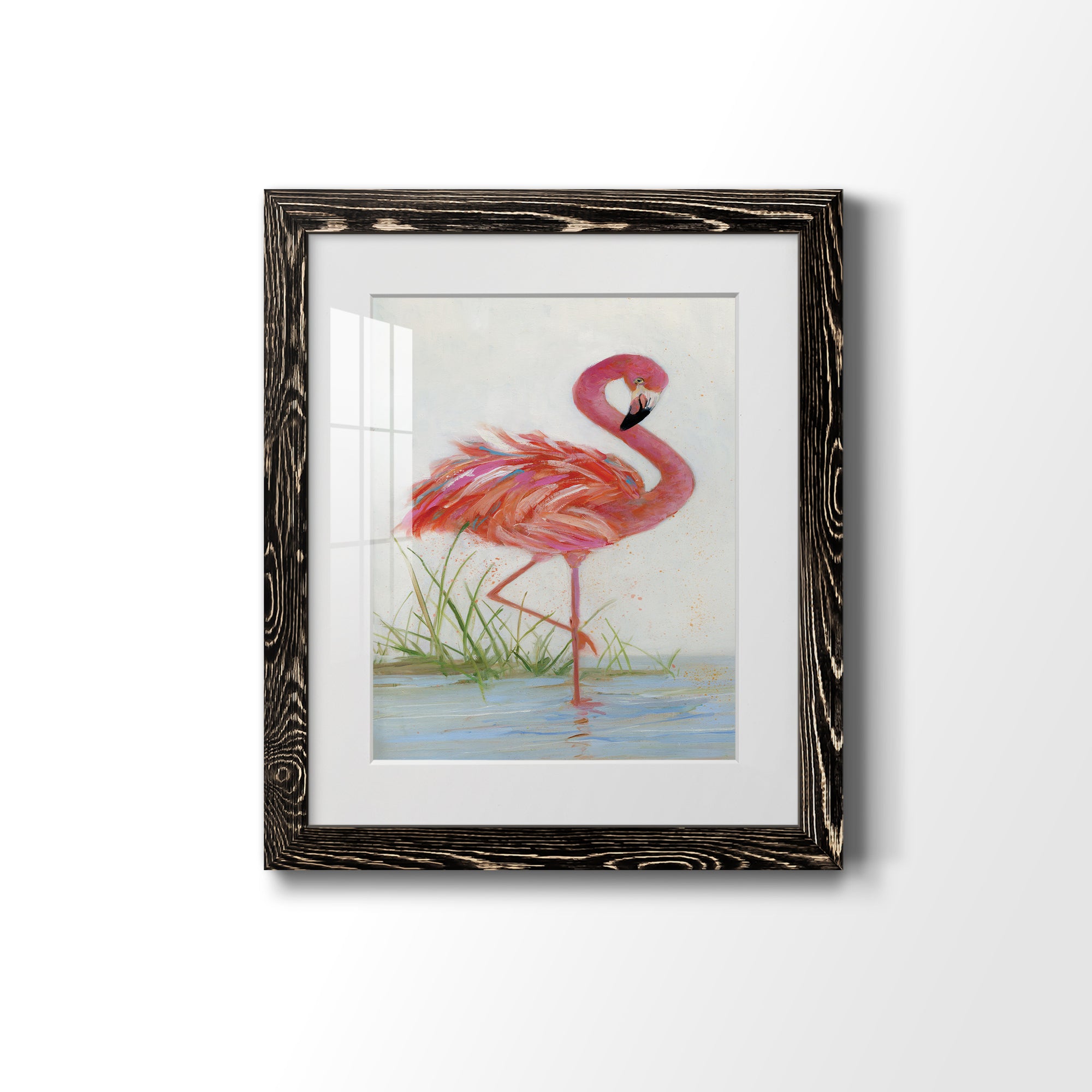 Flamingo I - Barnwood Framed Art Print