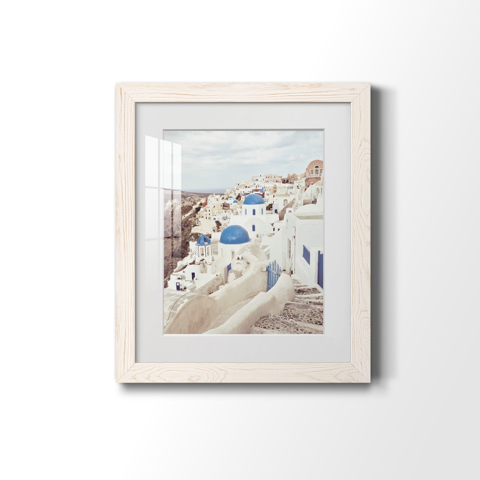Santorini - Premium Framed Print - Distressed Barnwood Frame - Ready to Hang