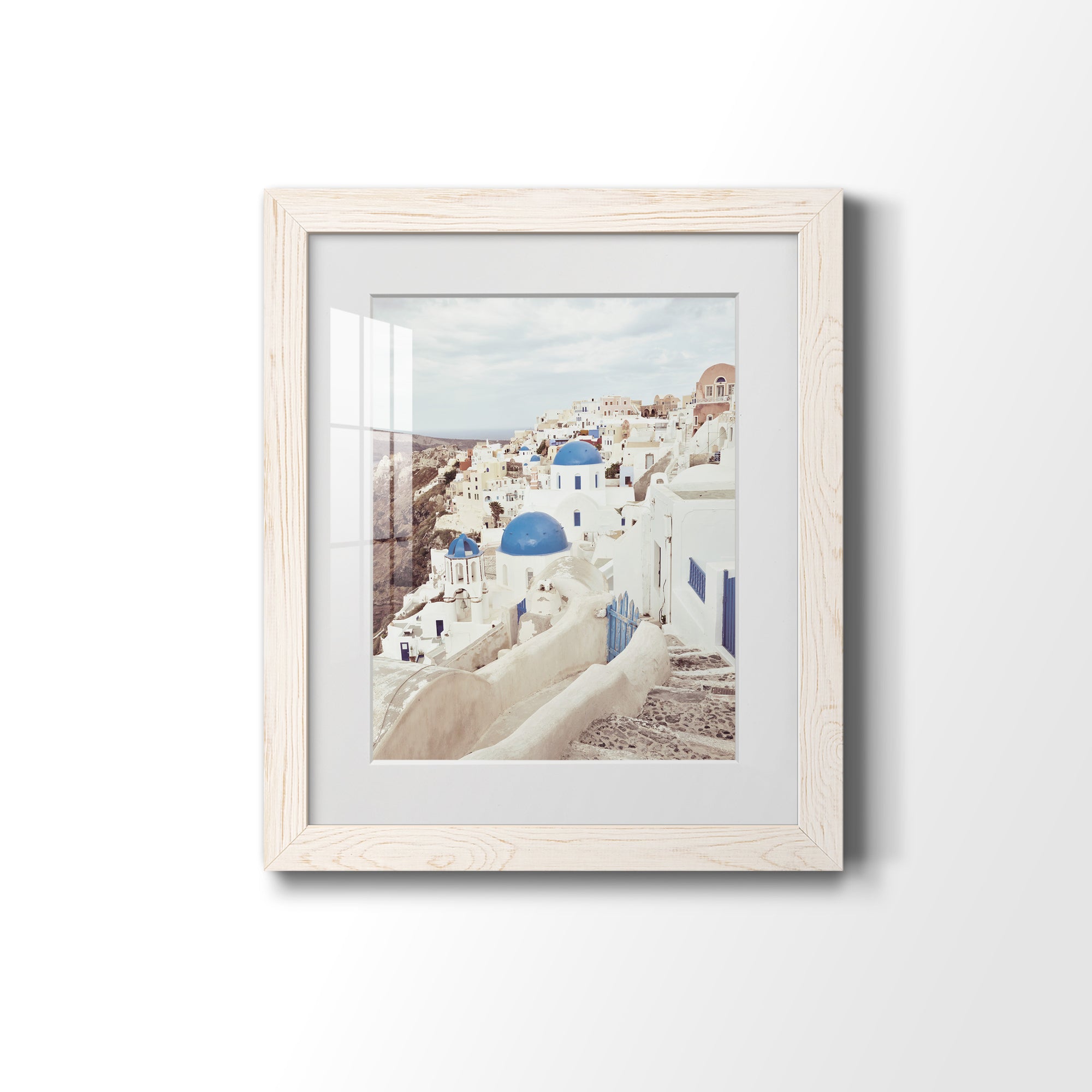 Santorini - Premium Framed Print - Distressed Barnwood Frame - Ready to Hang