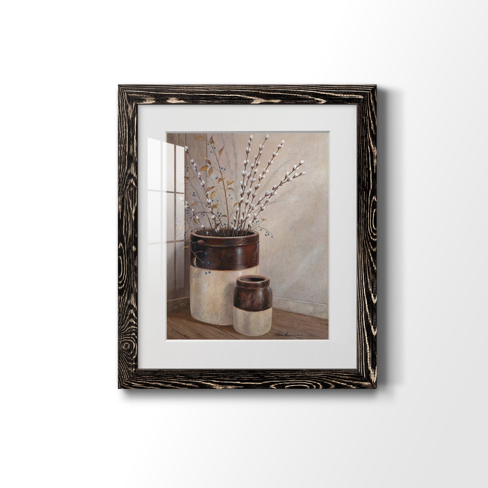 Pussywillows & Spring - Barnwood Framed Art Print