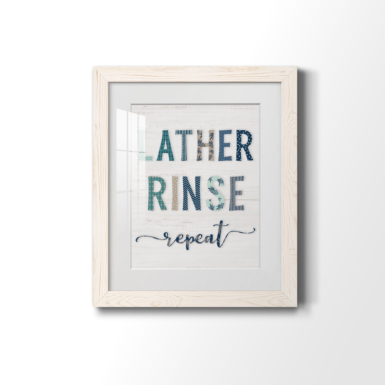 Lather Rinse Repeat - Barnwood Framed Art Print