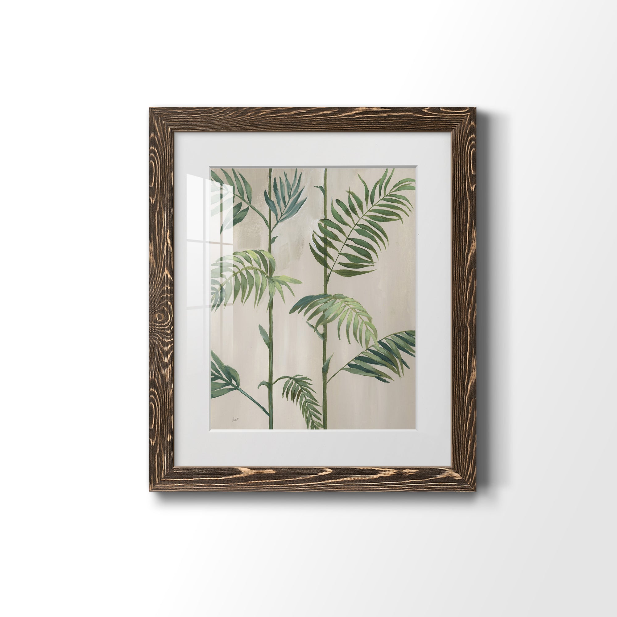 Modern Fronds I - Barnwood Framed Art Print