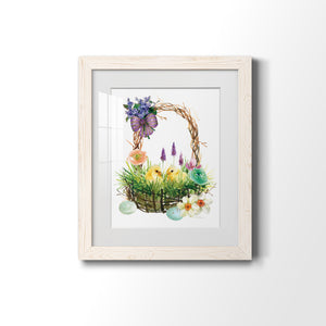Spring Chick Basket - Barnwood Framed Art Print