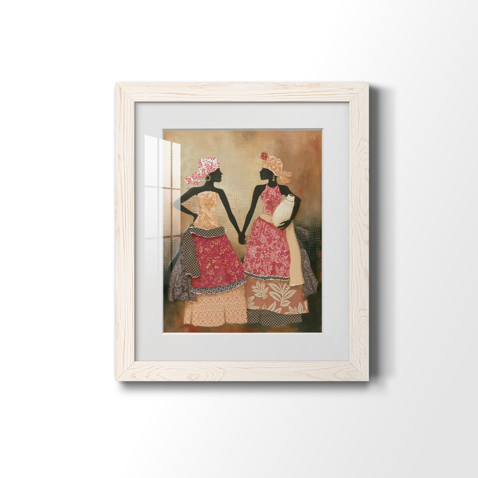Village Women I - Barnwood Framed Art Print