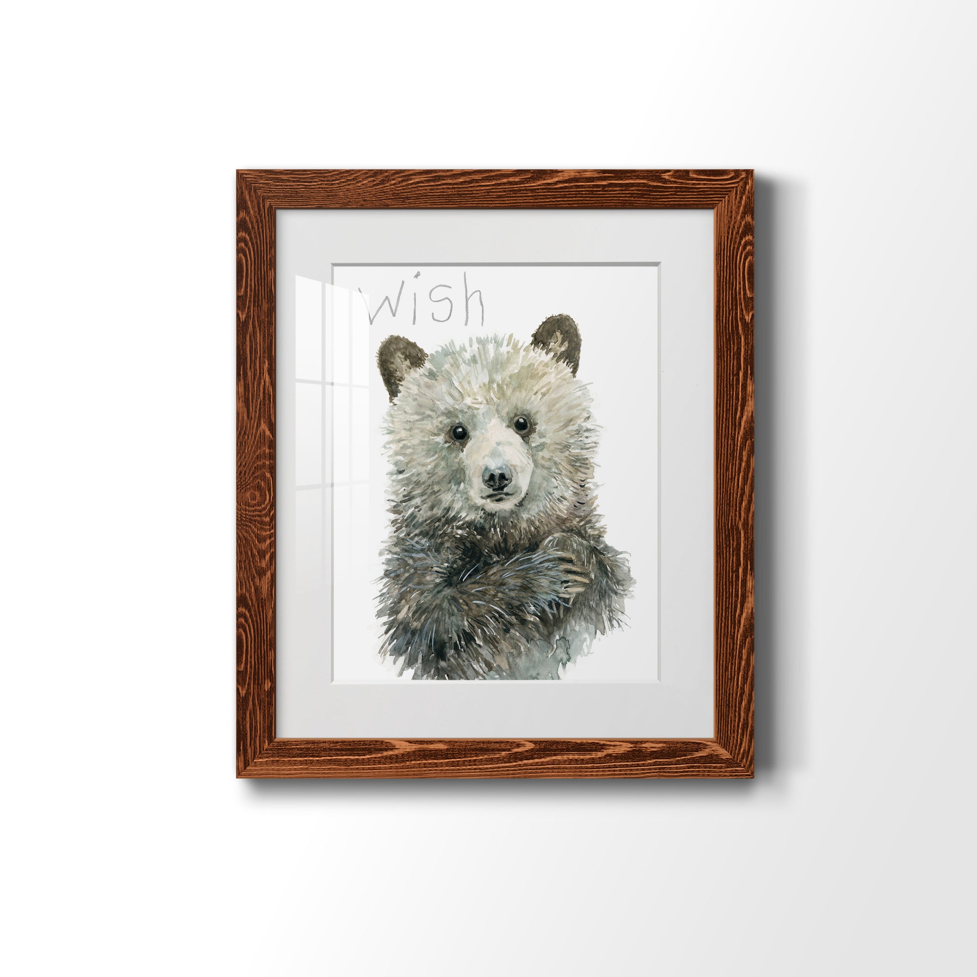 Forest Fur Baby Bear - Premium Framed Print - Distressed Barnwood Frame - Ready to Hang