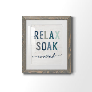 Relax Soak Unwind - Barnwood Framed Art Print
