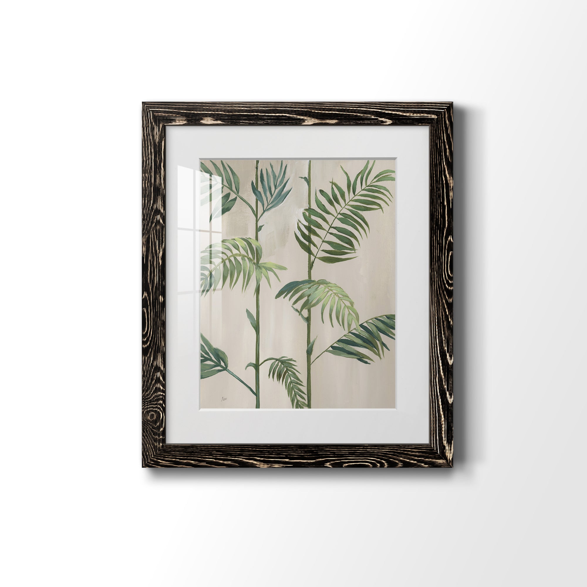 Modern Fronds I - Barnwood Framed Art Print