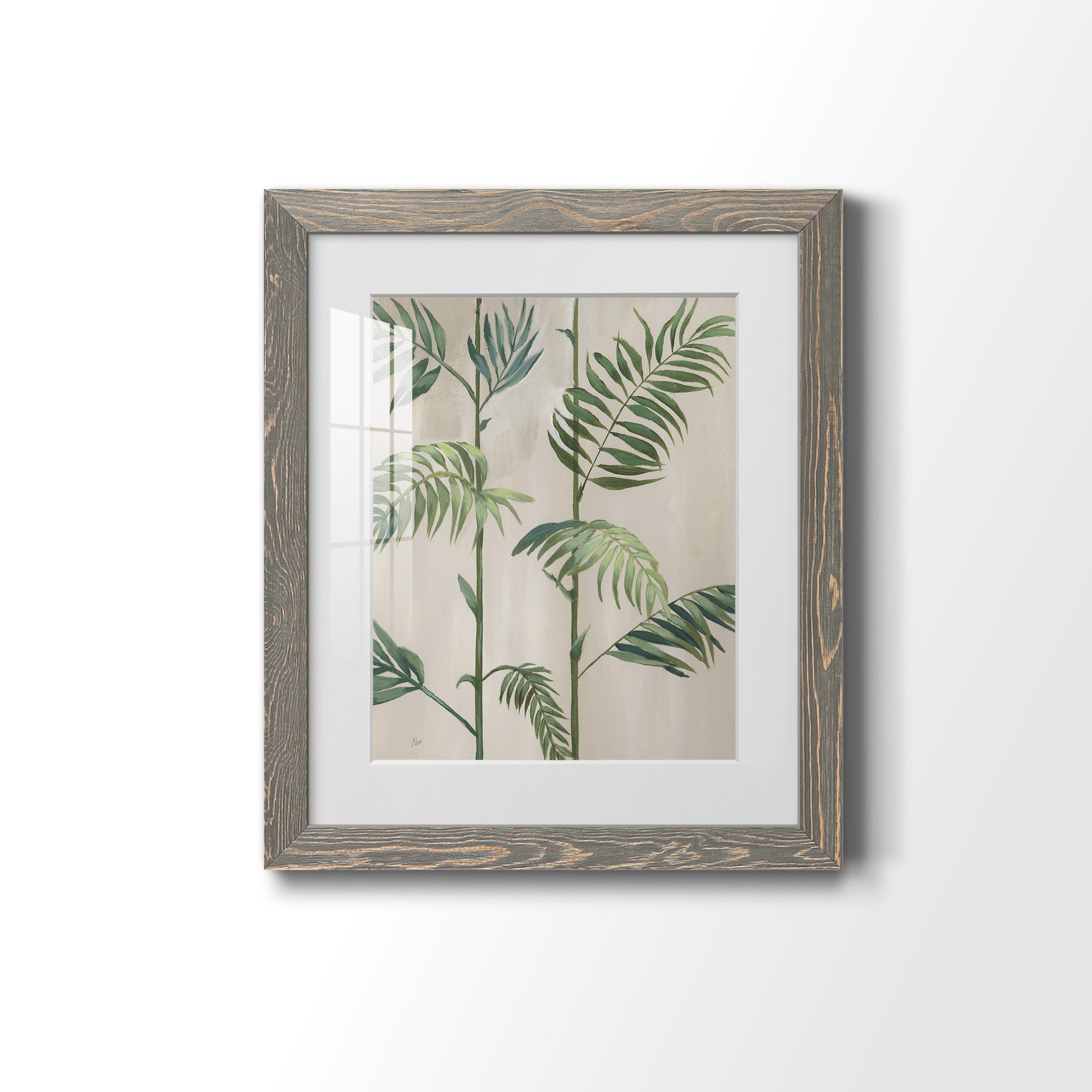 Modern Fronds I - Barnwood Framed Art Print