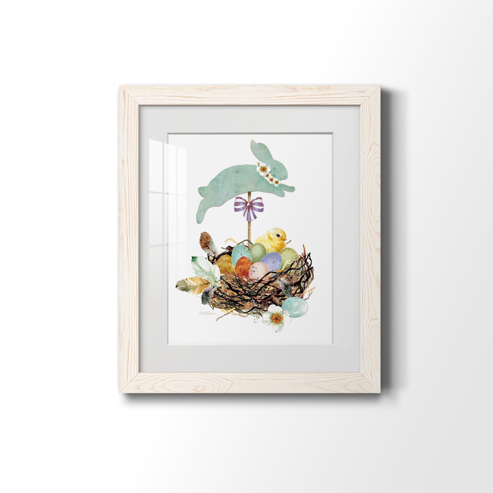 Bunny Hop - Barnwood Framed Art Print