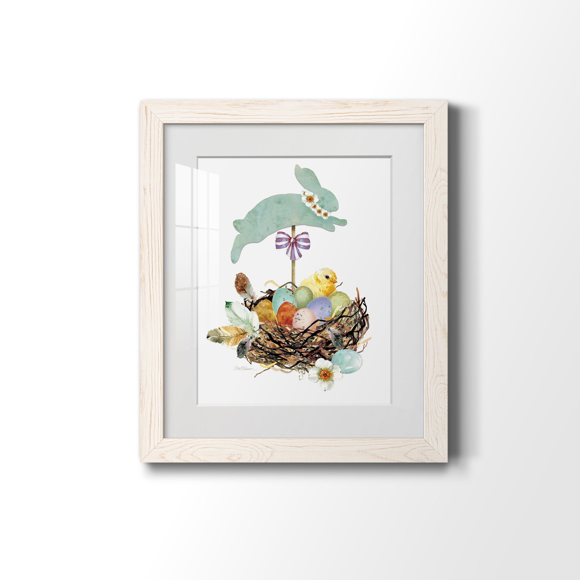 Bunny Hop - Barnwood Framed Art Print
