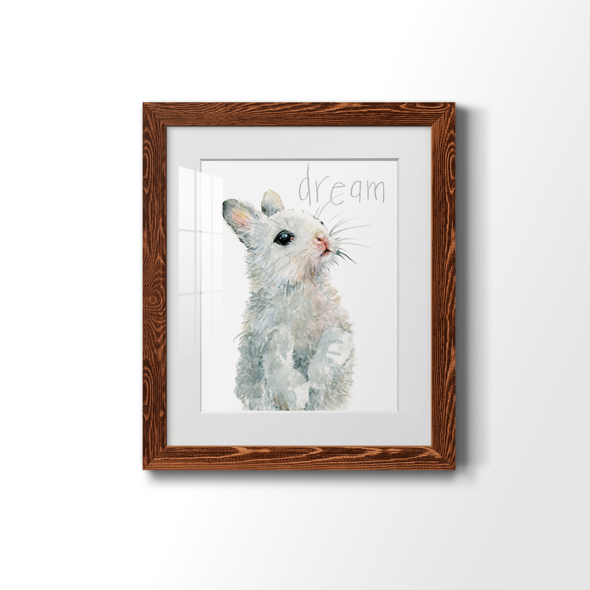 Forest Fur Baby Bunny - Premium Framed Print - Distressed Barnwood Frame - Ready to Hang