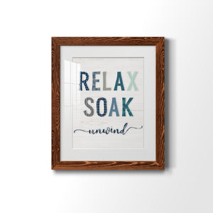 Relax Soak Unwind - Barnwood Framed Art Print