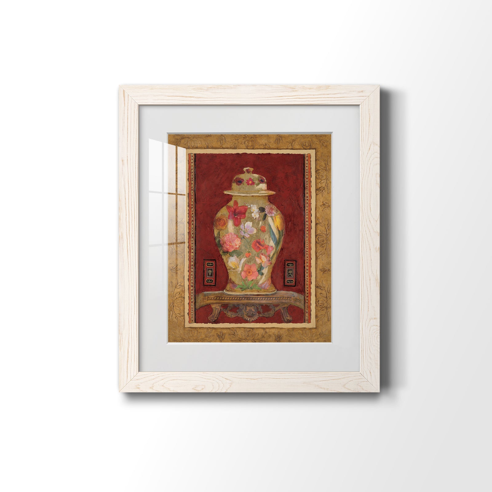 Romantic Urn I - Barnwood Framed Art Print