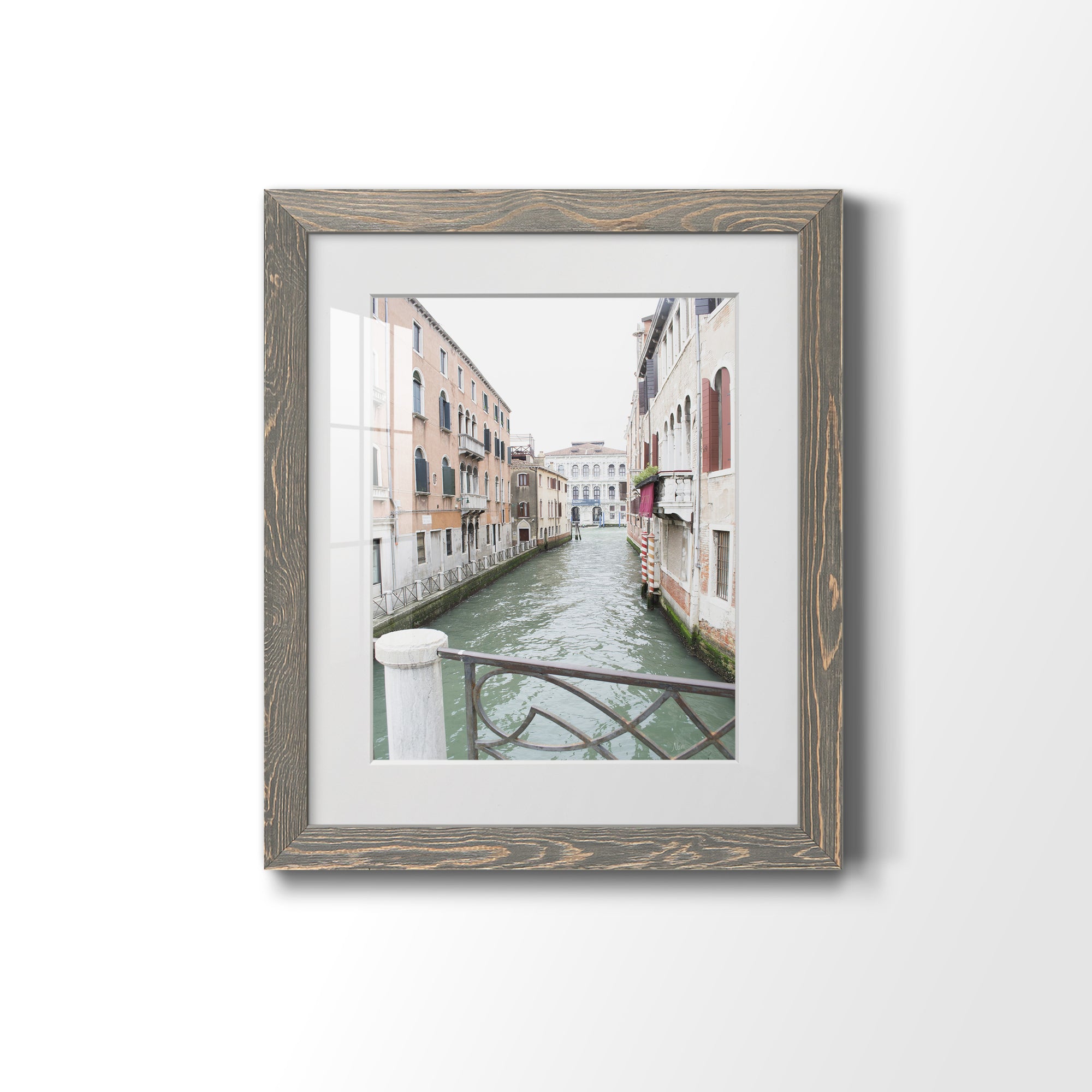 Venice Canal I - Premium Framed Print - Distressed Barnwood Frame - Ready to Hang