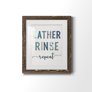 Lather Rinse Repeat - Barnwood Framed Art Print