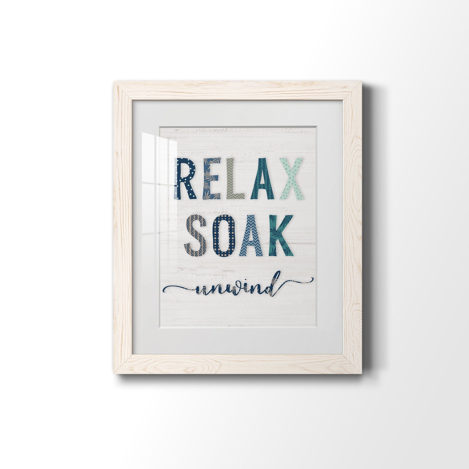 Relax Soak Unwind - Barnwood Framed Art Print