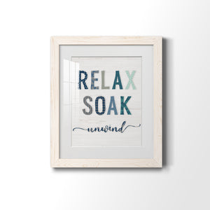 Relax Soak Unwind - Barnwood Framed Art Print