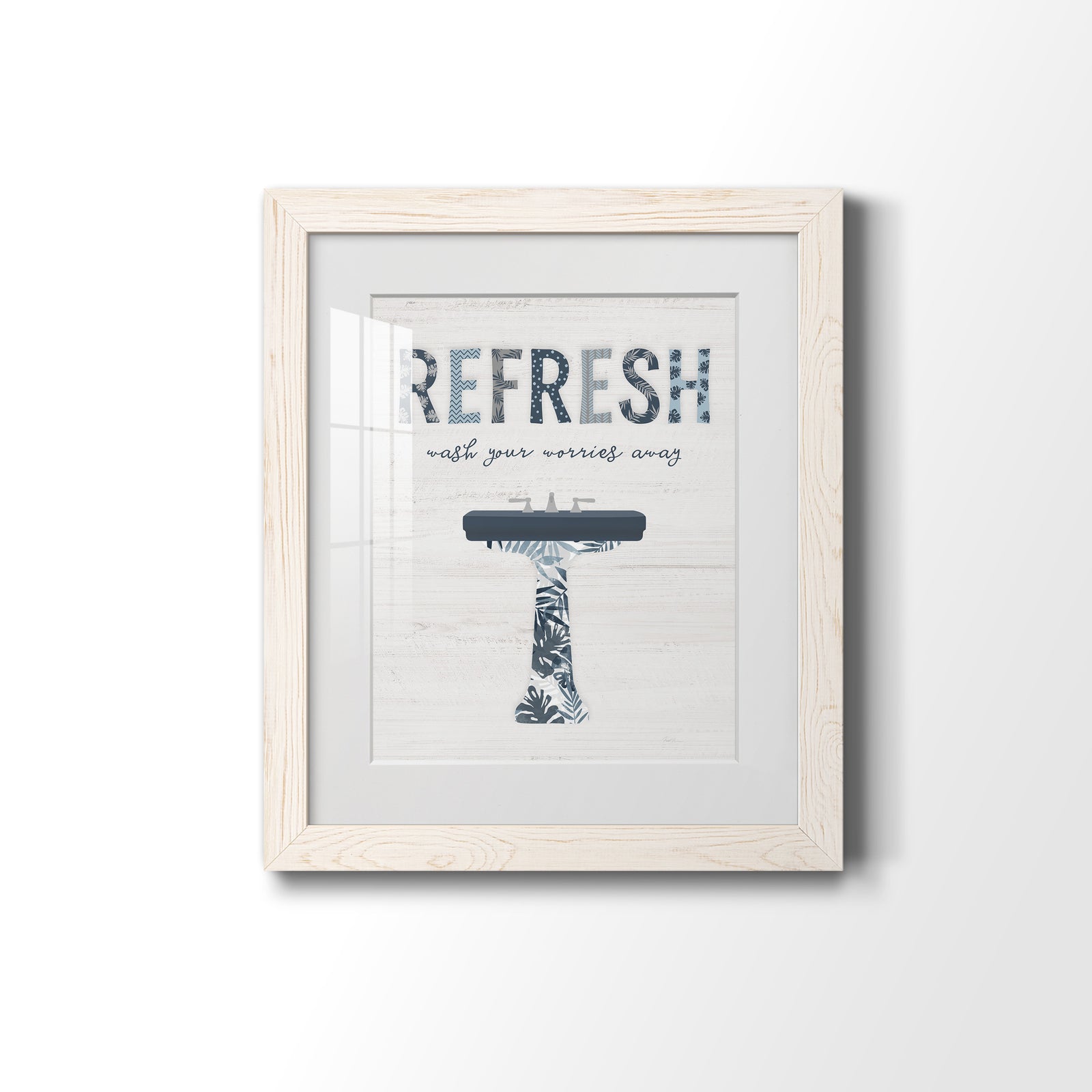 Palm Bath II - Barnwood Framed Art Print
