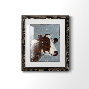 Cow On Galvanized Metal - Barnwood