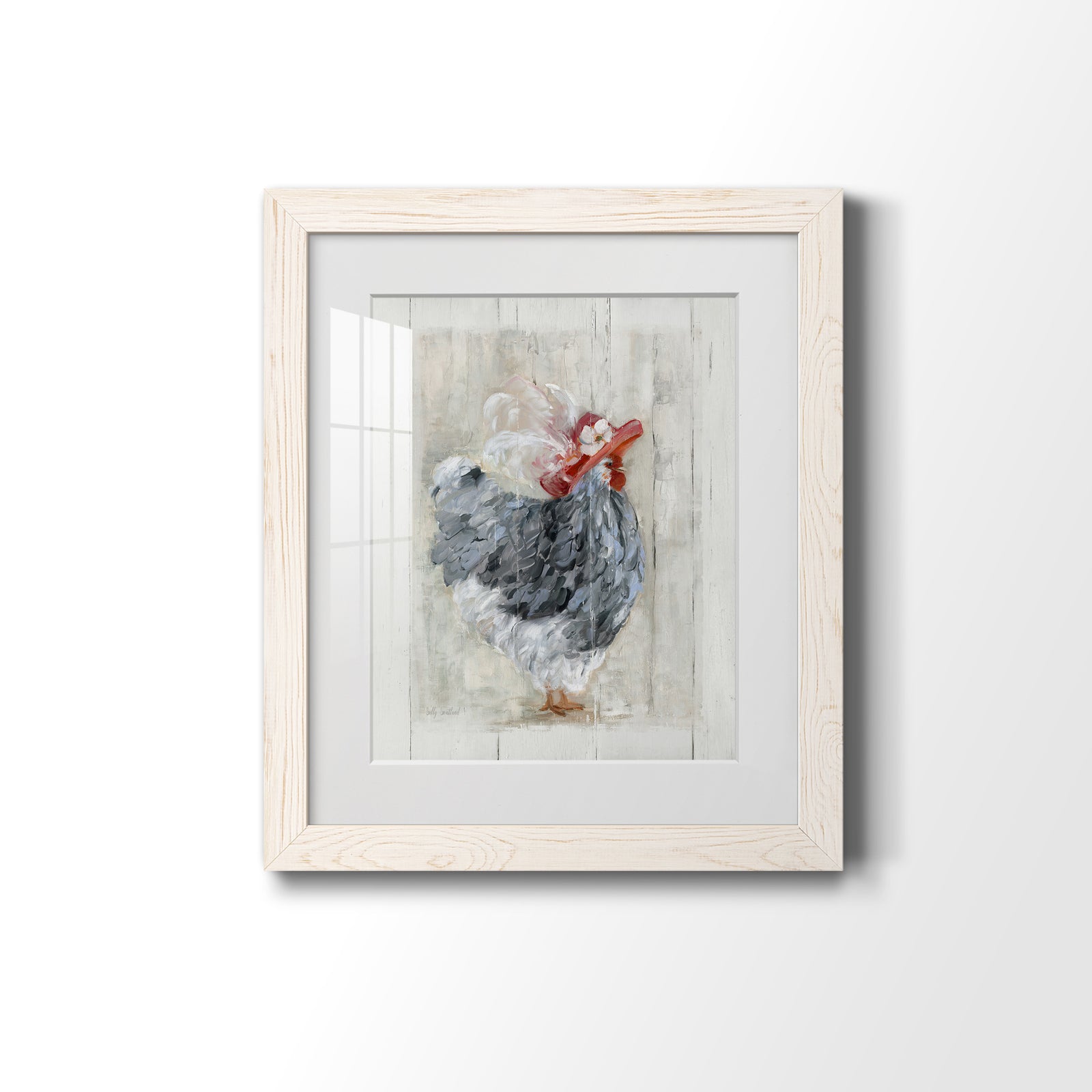 Sunday Best Hen - Barnwood Framed Art Print
