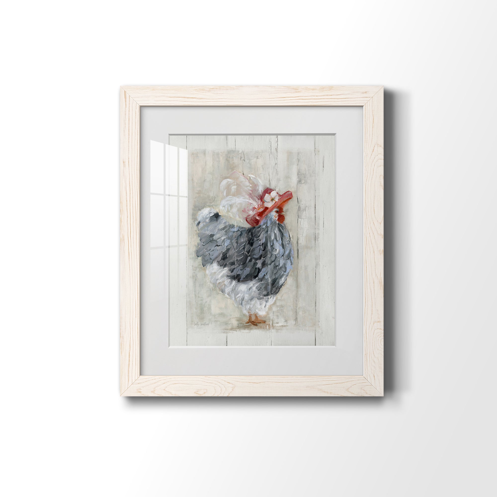 Sunday Best Hen - Barnwood Framed Art Print