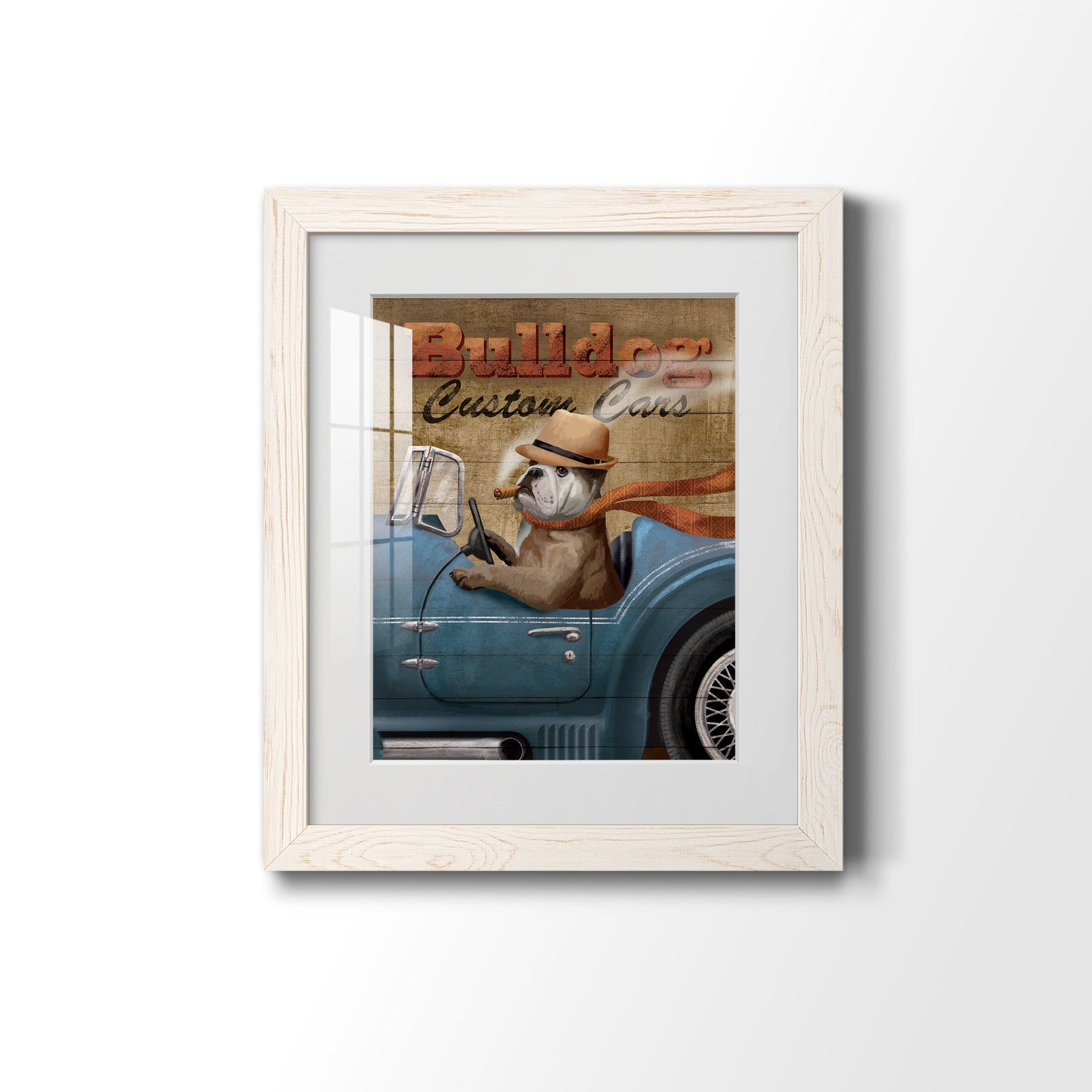 Bulldog Custom Cars - Barnwood Framed Art Print