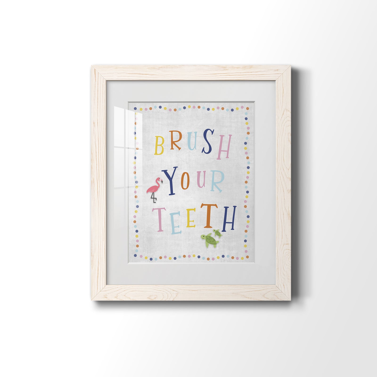 Brush Your Teeth - Premium Framed Print - Distressed Barnwood Frame - Ready to Hang