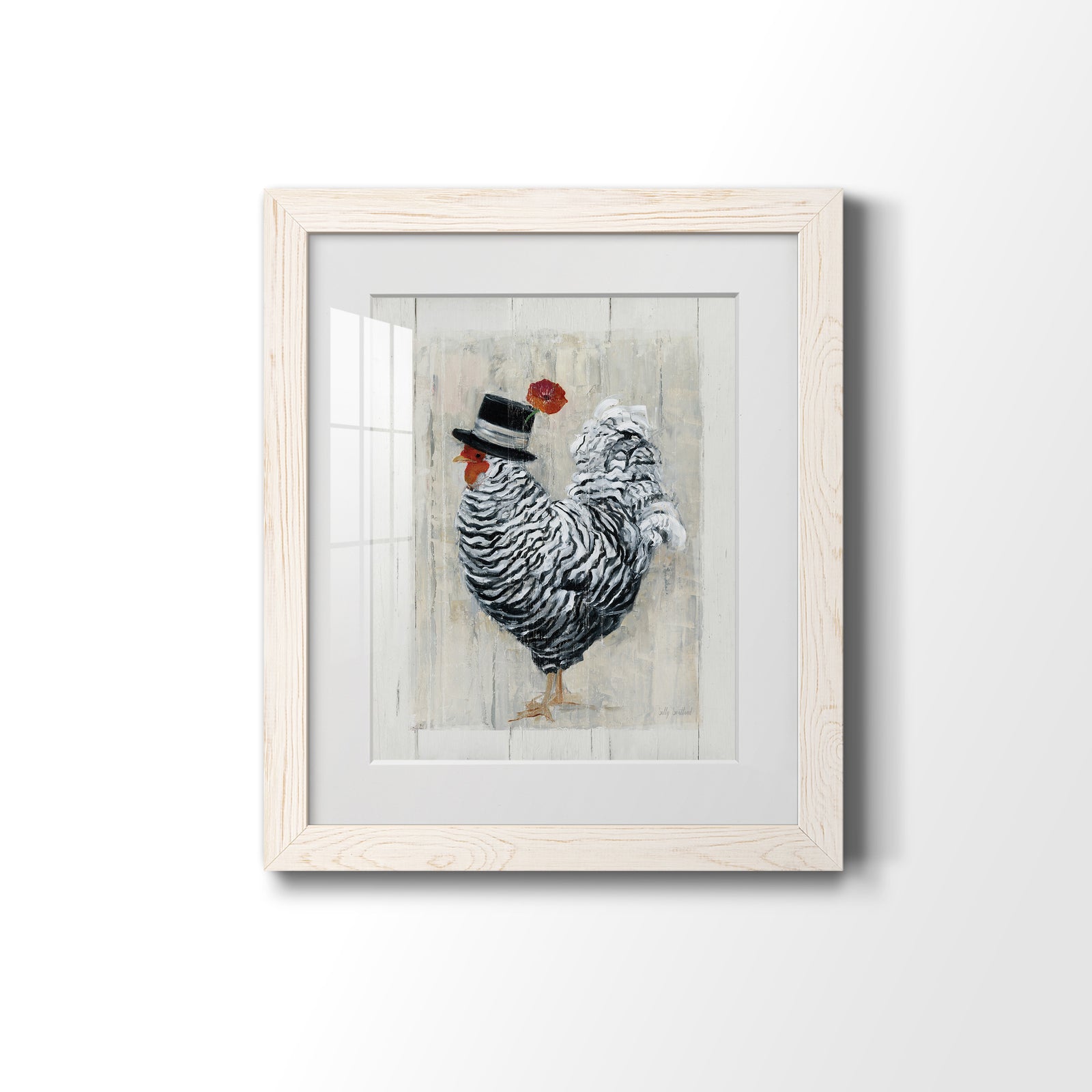Sunday Best Rooster - Barnwood Framed Art Print