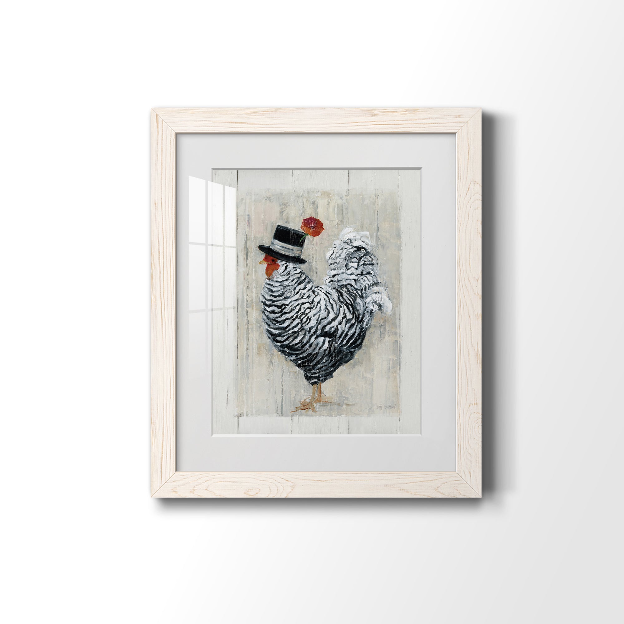 Sunday Best Rooster - Barnwood Framed Art Print