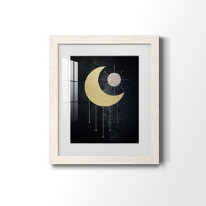Jeweled Moon - Premium Framed Print - Distressed Barnwood Frame - Ready to Hang
