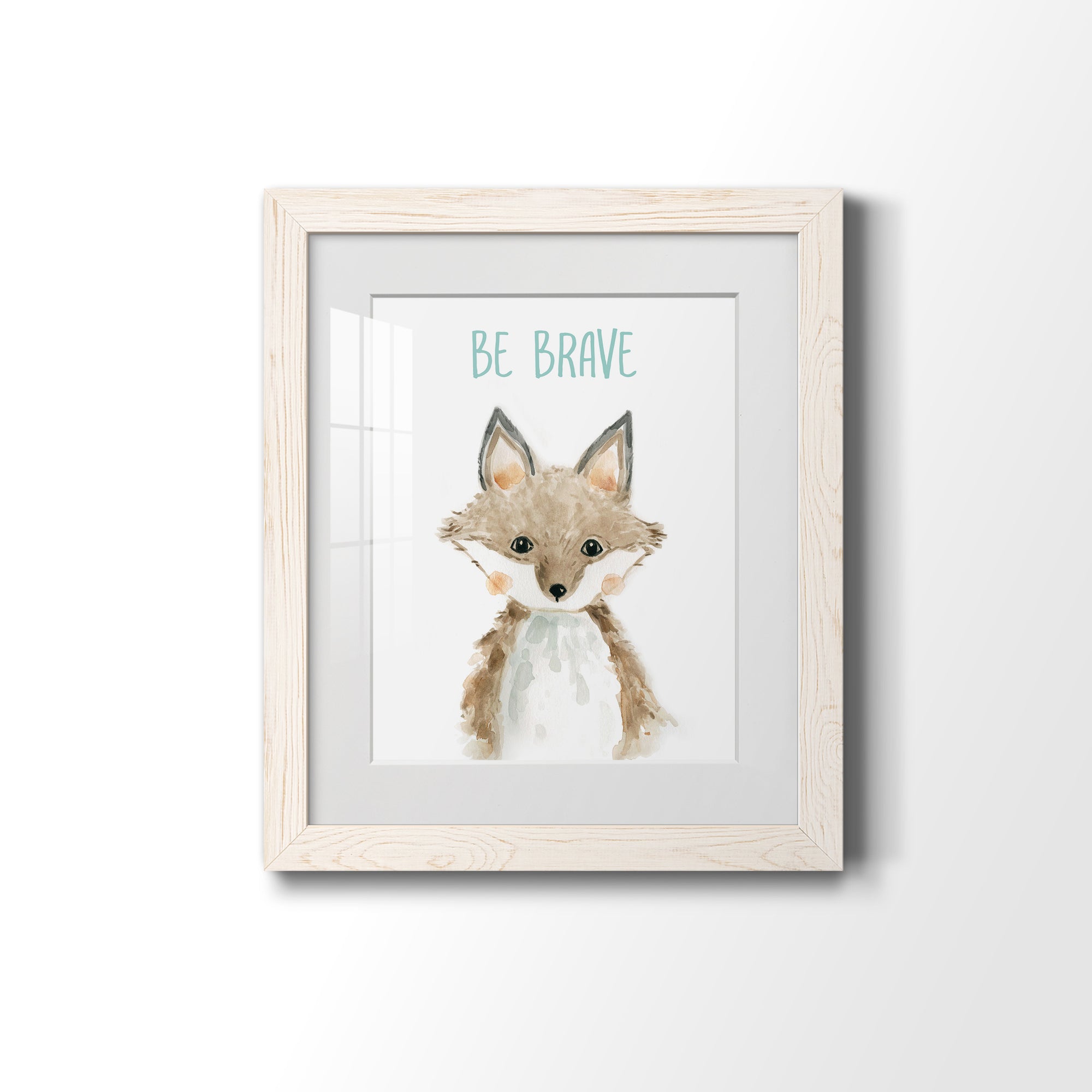 Be Brave Fox - Premium Framed Print - Distressed Barnwood Frame - Ready to Hang