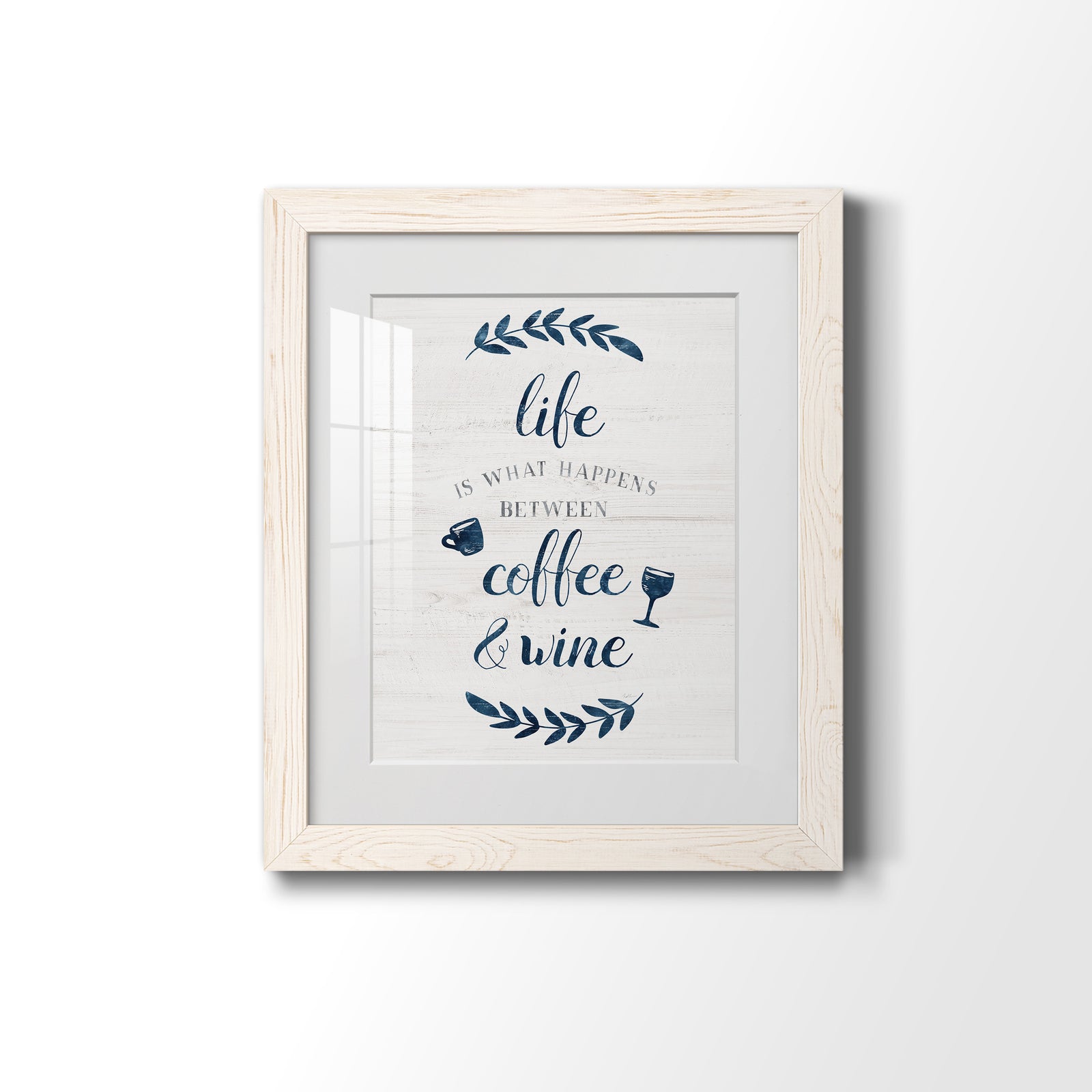 Between Coffee and Wine - Premium Framed Print - Distressed Barnwood Frame - Ready to Hang
