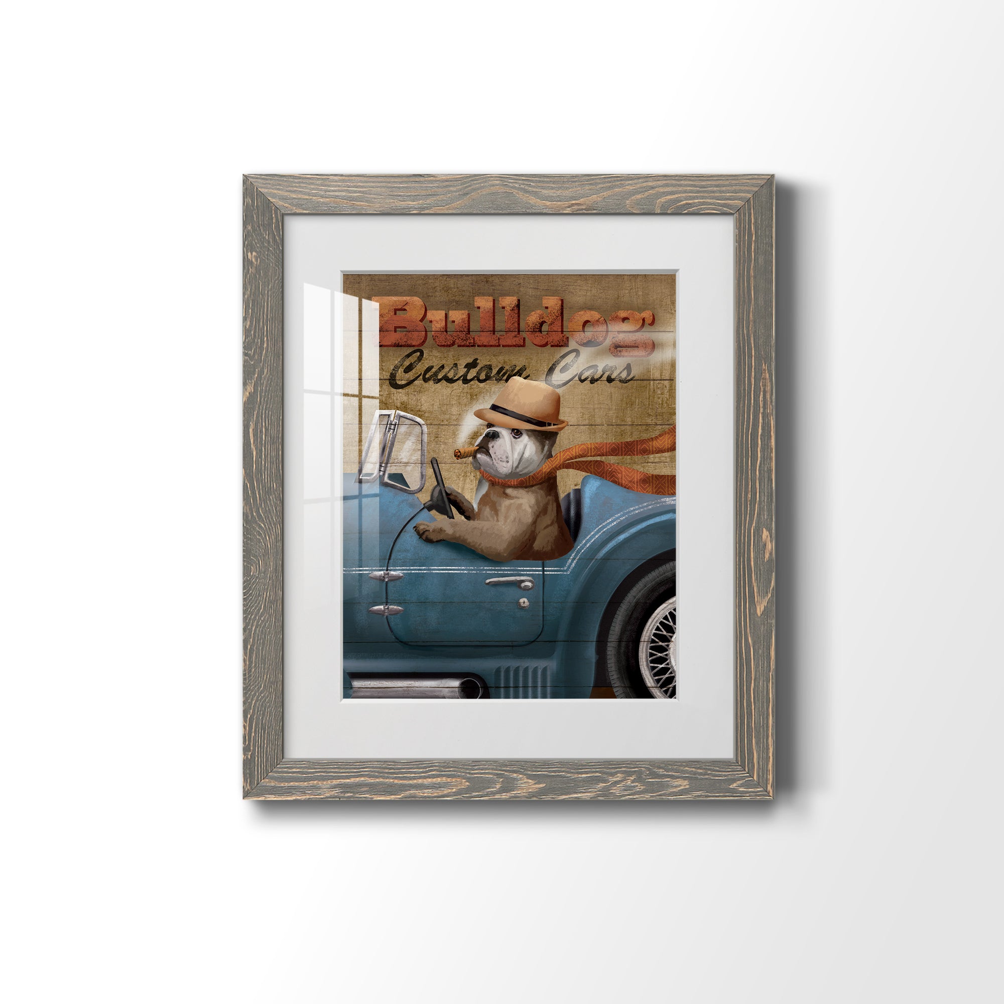 Bulldog Custom Cars - Premium Framed Print - Distressed Barnwood Frame - Ready to Hang