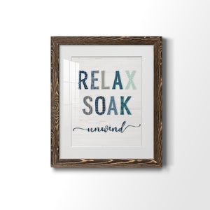 Relax Soak Unwind - Barnwood Framed Art Print