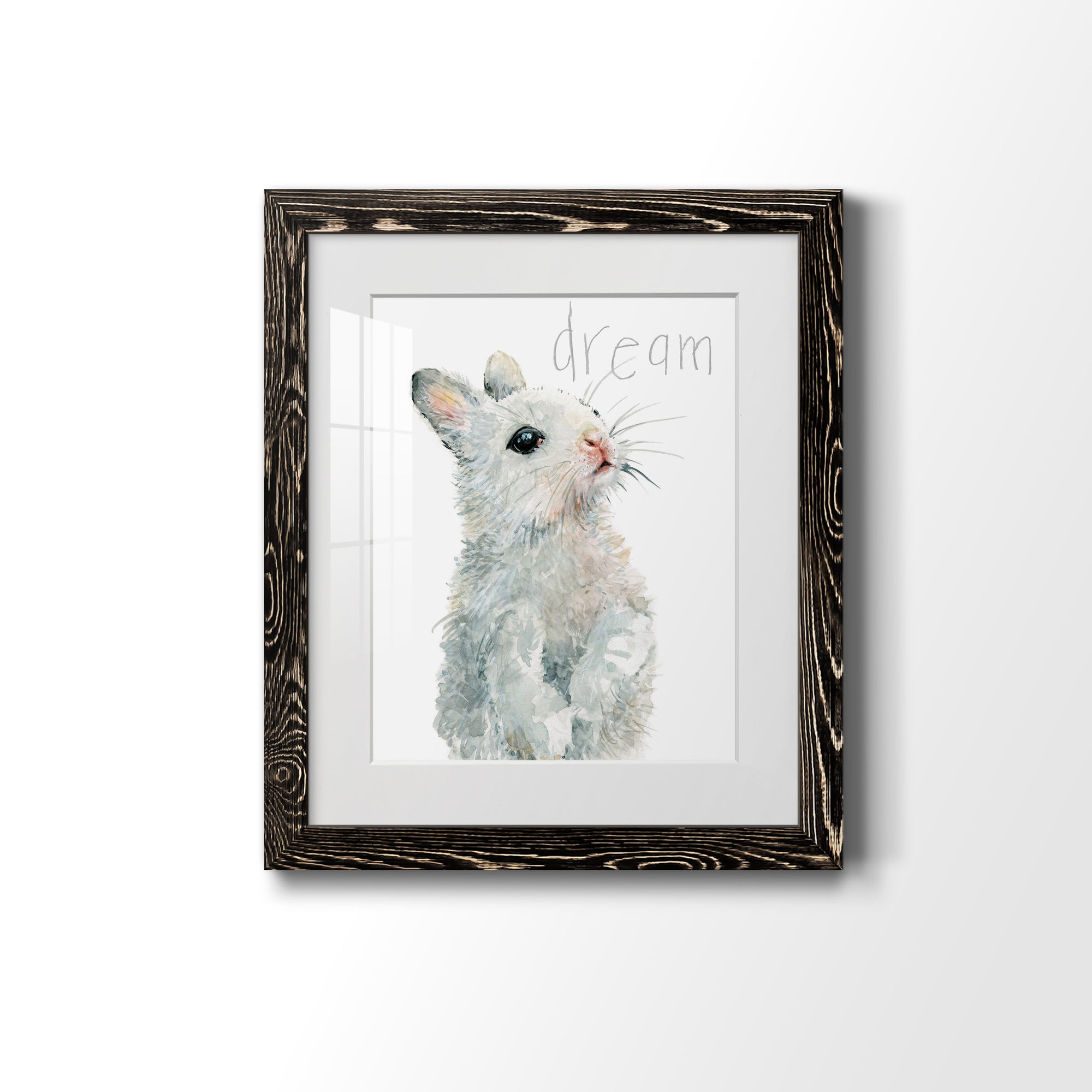 Forest Fur Baby Bunny - Premium Framed Print - Distressed Barnwood Frame - Ready to Hang