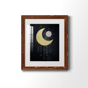 Jeweled Moon - Premium Framed Print - Distressed Barnwood Frame - Ready to Hang