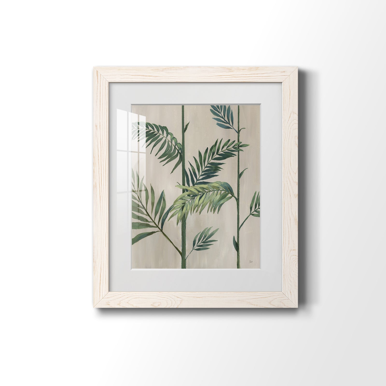 Modern Fronds II - Barnwood Framed Art Print