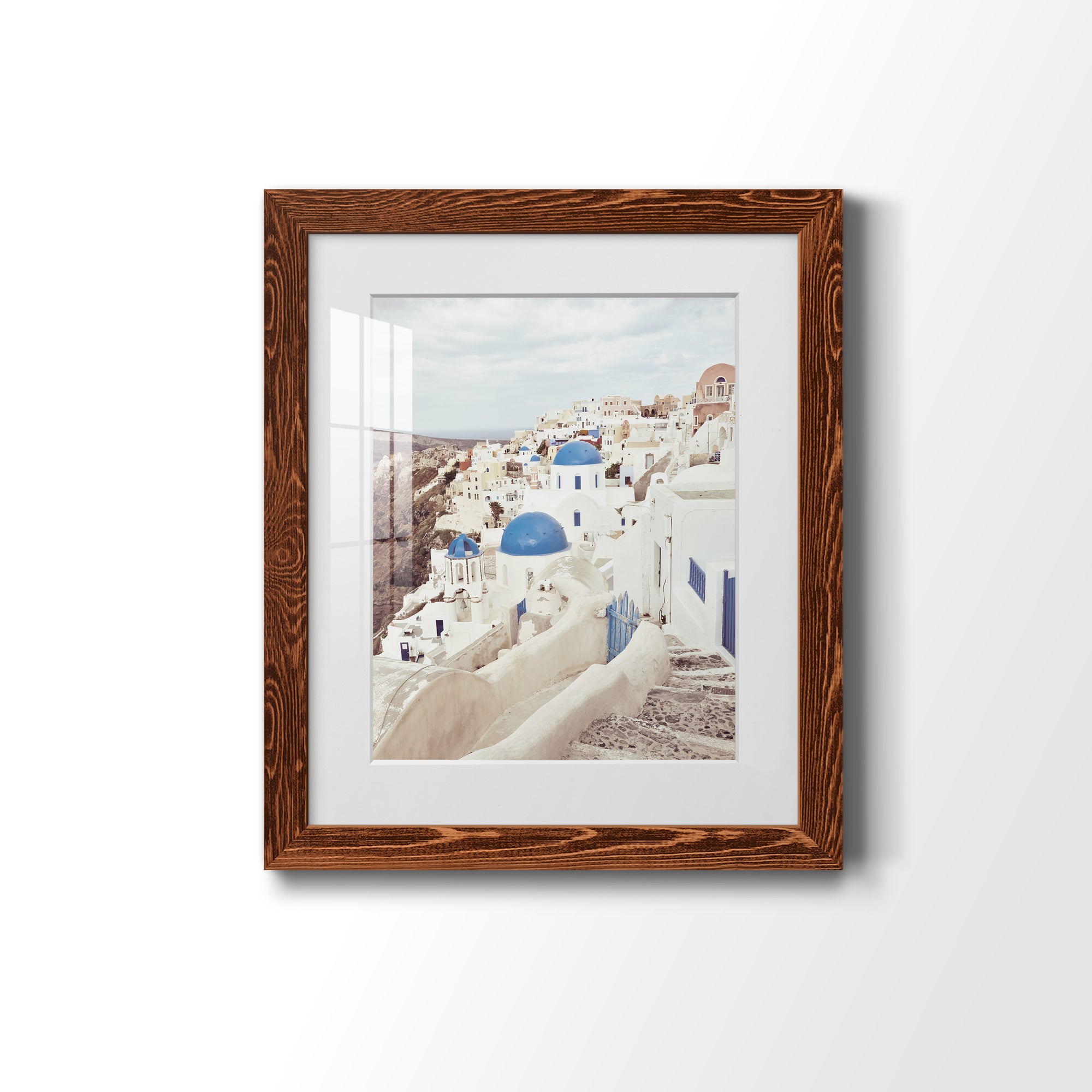 Santorini - Premium Framed Print - Distressed Barnwood Frame - Ready to Hang
