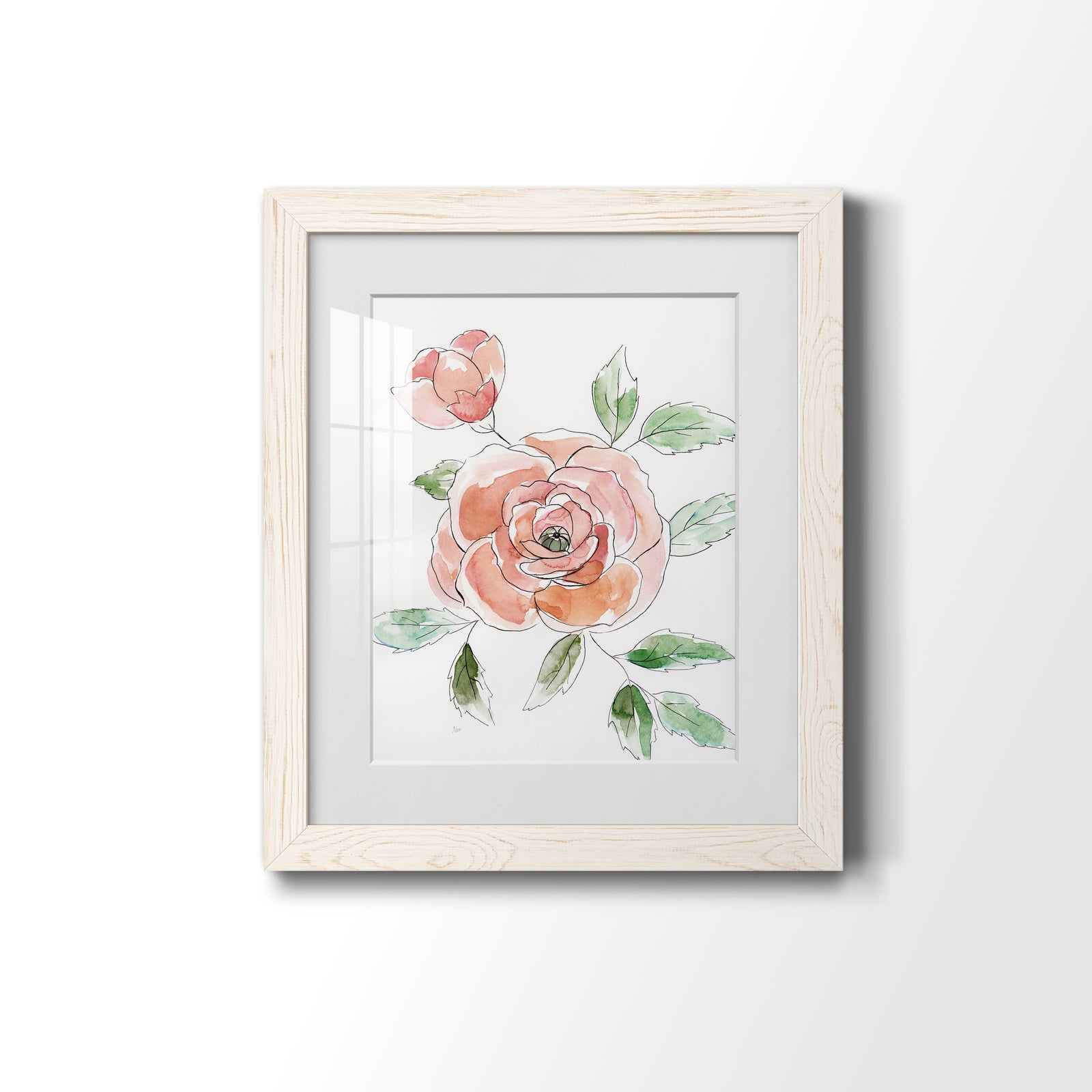 Rose Contour - Barnwood Framed Art Print