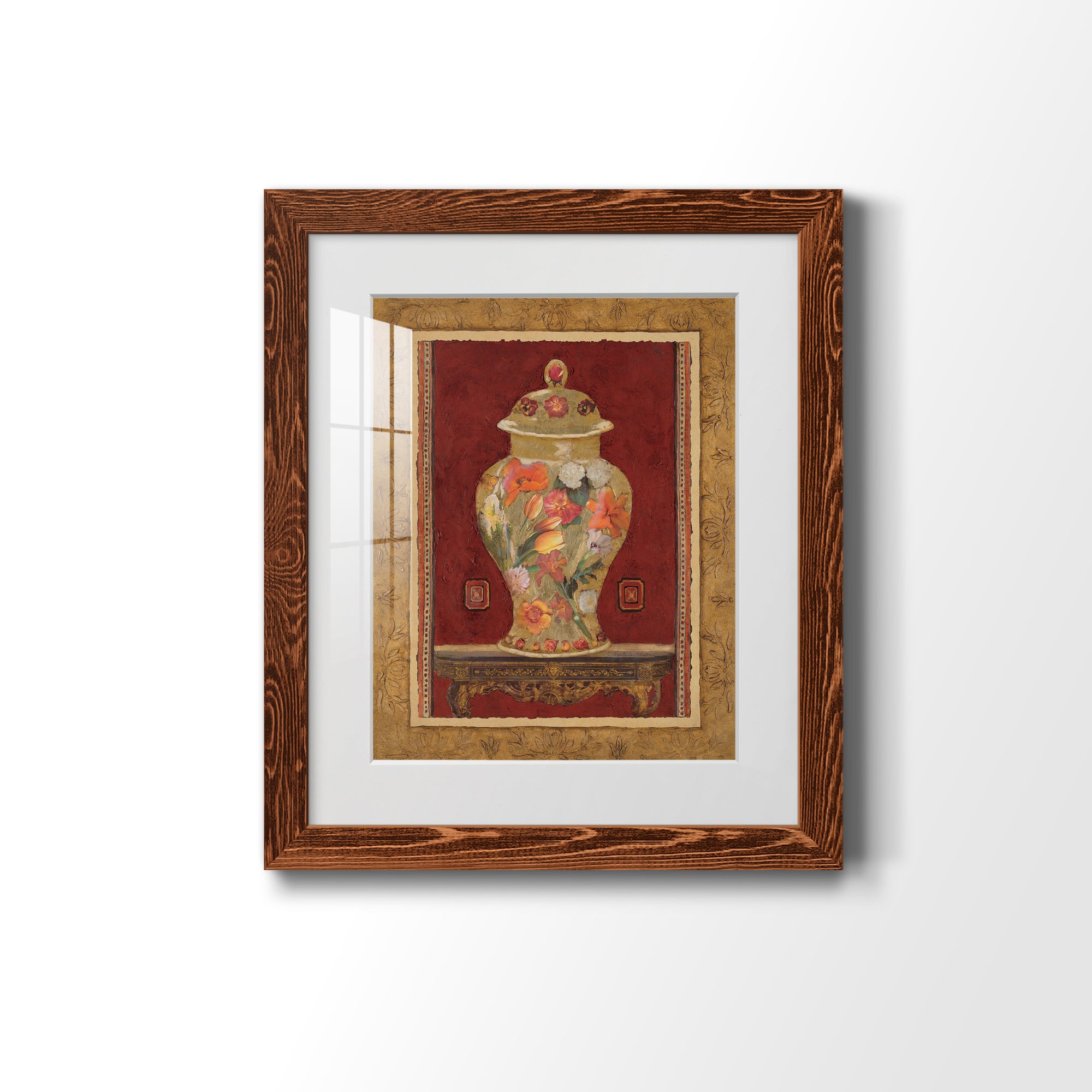 Romantic Urn II - Barnwood Framed Art Print
