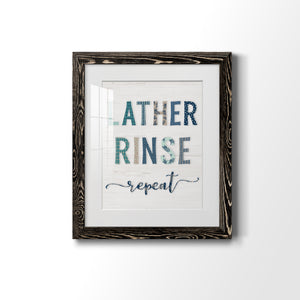 Lather Rinse Repeat - Barnwood Framed Art Print
