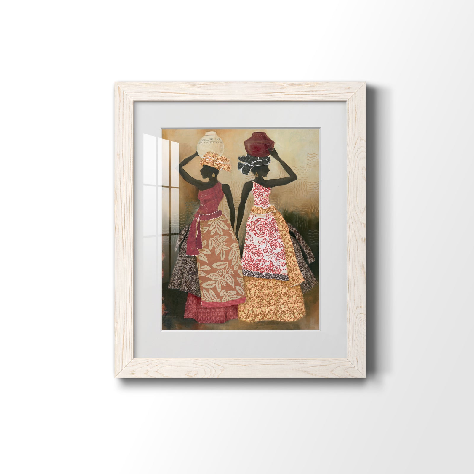 Village Women II - Barnwood Framed Art Print