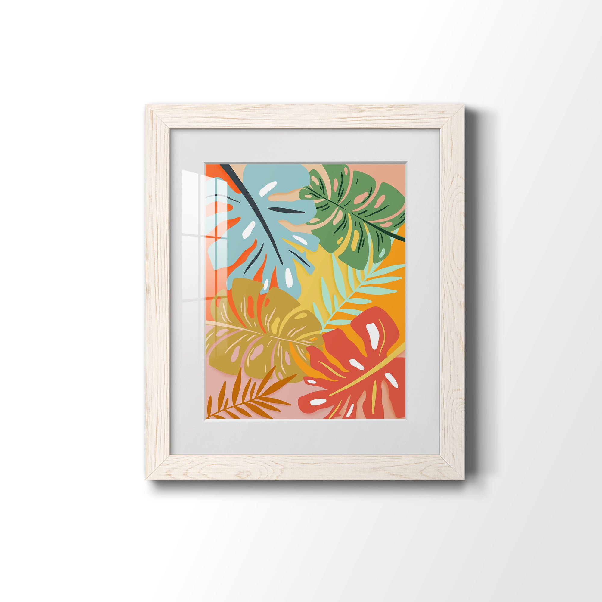 Tropical Foliage I - Premium Framed Print - Distressed Barnwood Frame - Ready to Hang