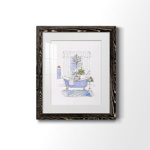 Sketchy Bath I - Premium Framed Print - Distressed Barnwood Frame - Ready to Hang