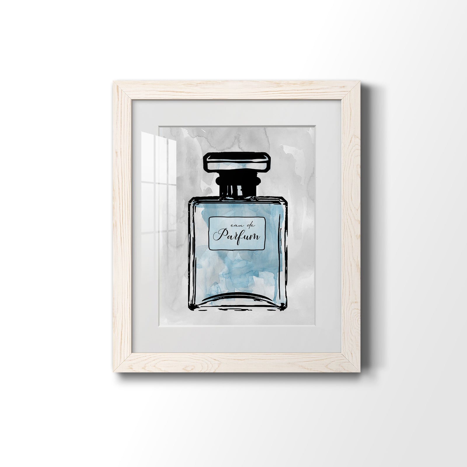 Blue Wash Perfume - Barnwood Framed Art Print