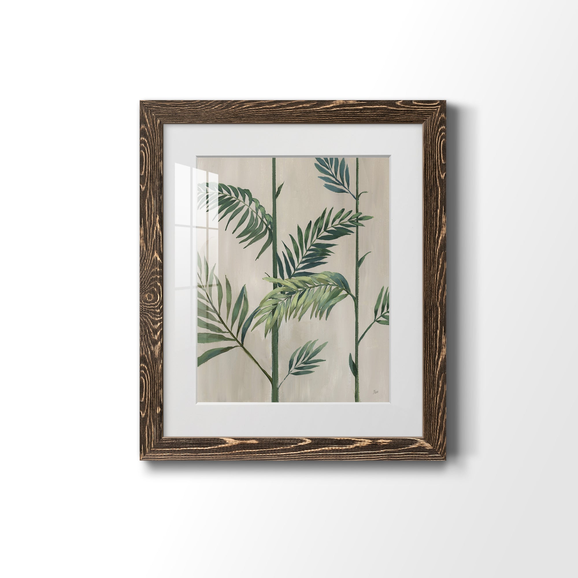 Modern Fronds II - Barnwood Framed Art Print