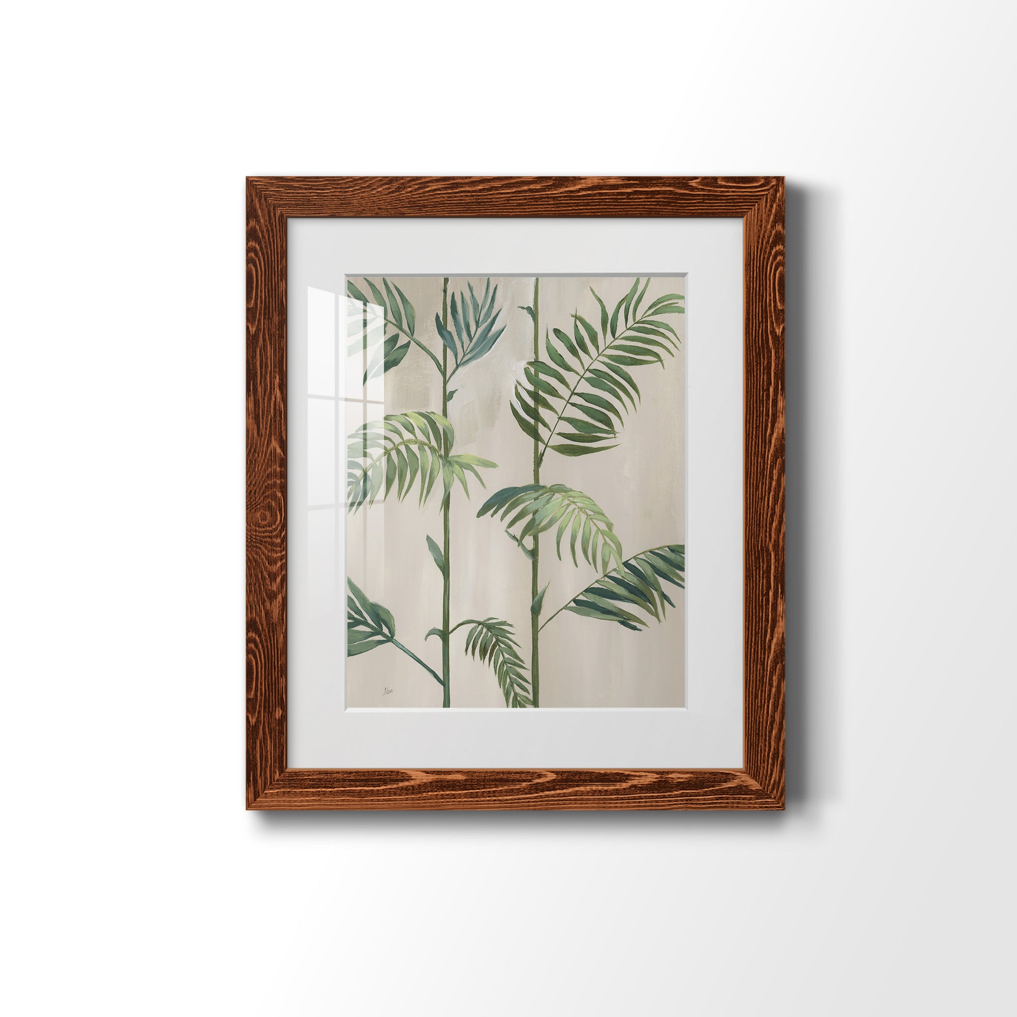 Modern Fronds I - Barnwood Framed Art Print