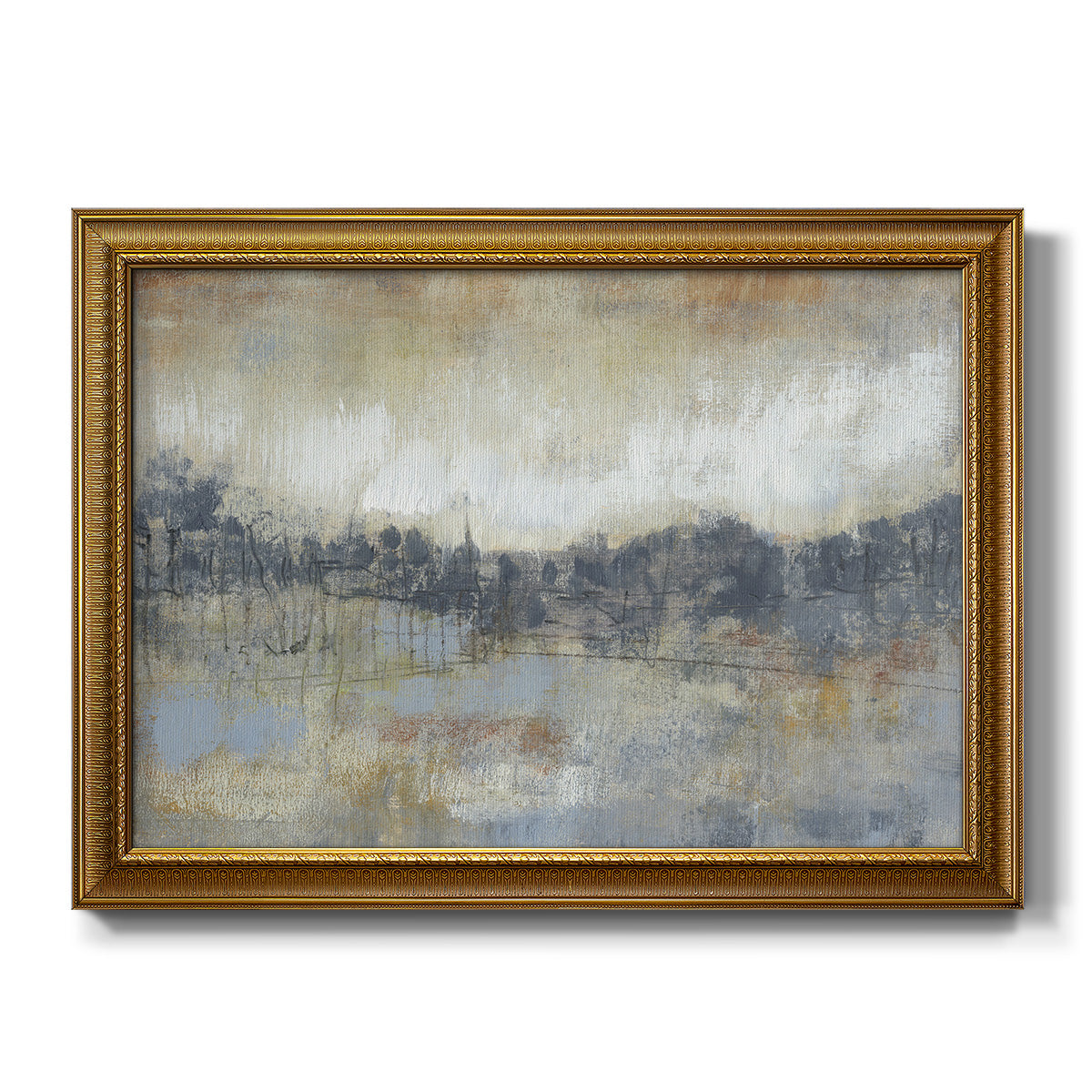 Cool Grey Horizon I - Ornate Framed Canvas Print