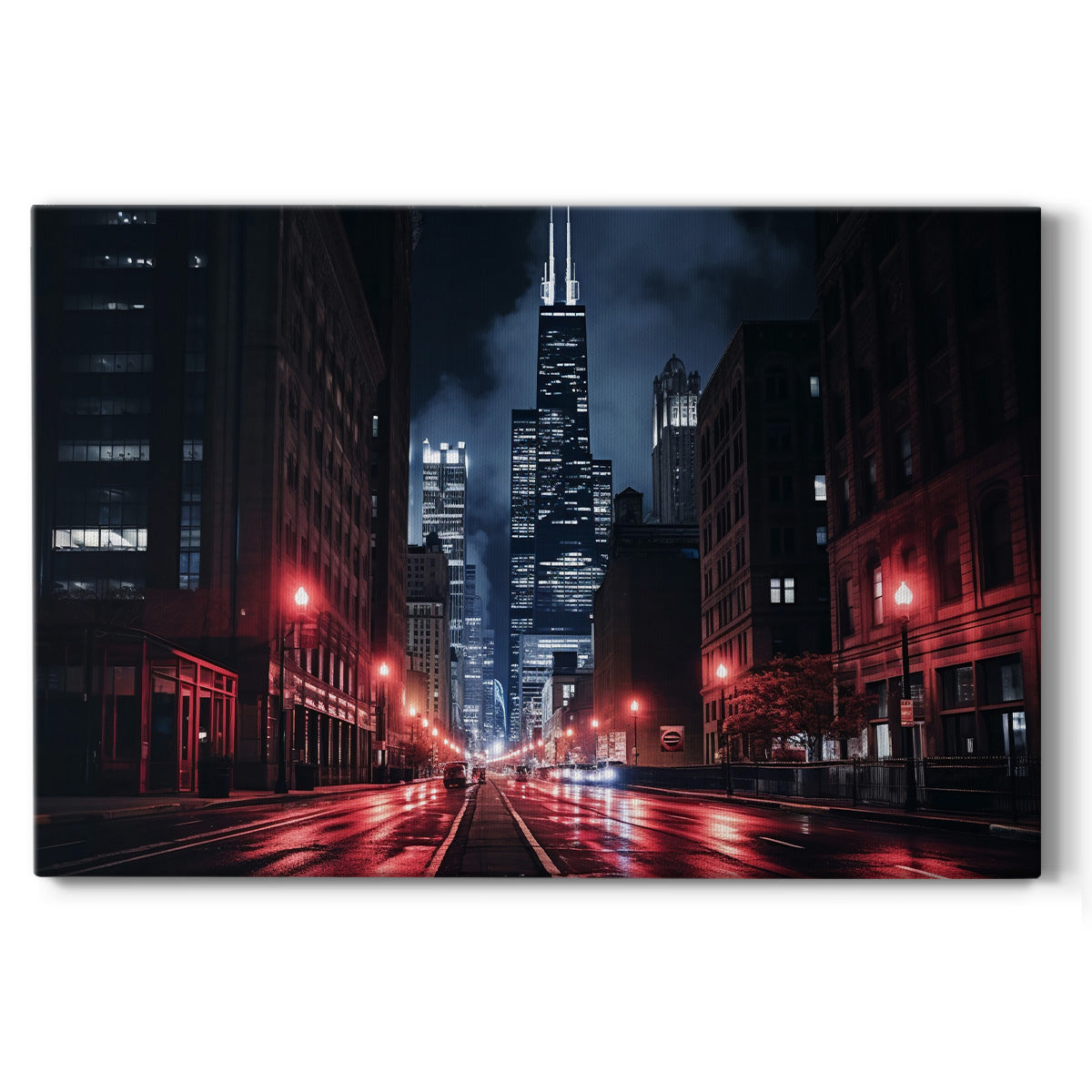 Chicago at Night II - Gallery Wrapped Canvas
